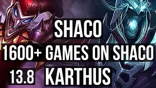 SHACO vs KARTHUS (JNG) | 4.4M mastery, 1600+ games, 12/2/10, Rank 8 Shaco | KR Master | 13.8