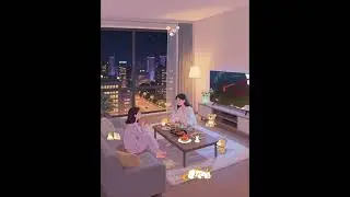 Cozy Evening after a long day 🍜🍉Chill and Relax #animation #music #relaxing #chill #cozy #lovelytime