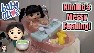 Baby Alive Kimiko's First Messy Feeding & Bath | Kelli Maple