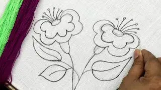 Bordado fantas&iacute;a flores (puntadas f&aacute;ciles) 🌿 Floral #embroidery with Mexican embroidery #stitches