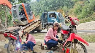 Motorcycle girl: Replacing the motorcycle's ignition shaft, repairing the clutch and engine.