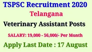 TSPSC Recruitment 2020 - Apply Online for 13 Veterinary Assistant Posts