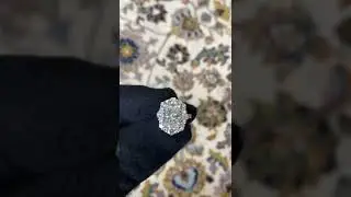 Custom Made Antique Style Diamond Halo Engagement Ring