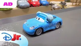 AD | Chick Hicks vs. Sally on an EPIC Winter Race! Holiday Diecasts | Pixar Cars | @Disney Jr.