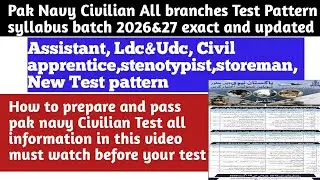 Pak navy Civilian 26A Assistant LDC UDC civil apprentice storeman Stenotypist Test pattern&syllabus