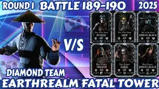 Earthrealm Fatal Tower | Battle 189 190 | With Diamond Team | Mk Mobile ❄️ #gaming #games #mkmobile 