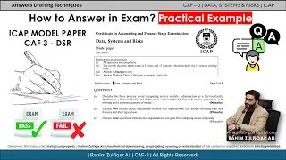 Practical Example from ICAP Model Exam Paper plus Exam Tips - CA CAF 3 DSR by Rahim Zulfiqar Ali