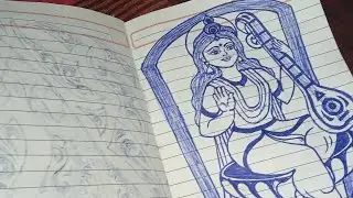 How to make Saraswati maa drawing for vasant panchami ||easy drawing |#art #viral #viralvideos 