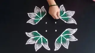Festival rangoli 🌺 4*4 dots colourful rangoli design 🌺 easy rangoli 🌺