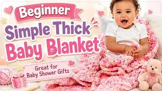 How to Crochet Beginners Simple Thick Baby Blanket