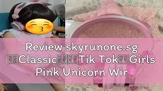 Review skyrunone.sg 【Classic】【Tik Tok】Girls Pink Unicorn Wired Headphones,Cute Cat Ear Kids Game He