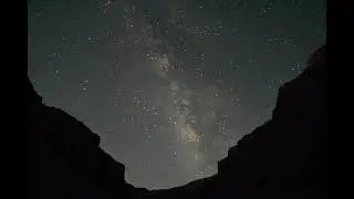 Milky Way, Creeping Moonlight from inside Grand Canyon