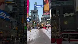 Snow covered streets of downtown #toronto  #yongedundassquare #eatoncentre #downtown #winter