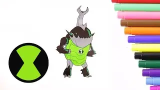 How to Paint Ben 10 Eatle Omnitrix Coloring Page for Kids, Coloring Book