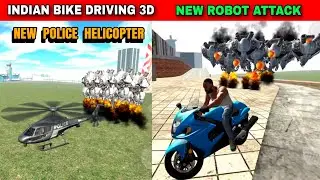 New Robot + Police Helicopter Update Cheat Code | Funny Gameplay Indian Bikes Driving 3d 🤣🤣