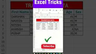 EXCEL HACKS Transpose Rows to Columns Like a Pro! 2024