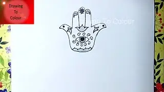 How To Draw Hamsa Hand Easy Step by Step | Simple Hamsa Hand Drawing Tutorial