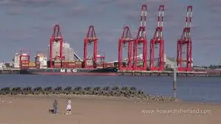 Video of the container cranes at the Port of Liverpool, England