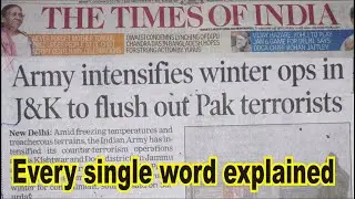 The Times Of India  / Learn English Through Newspapers / English Newspaper padhna kaise sikhein