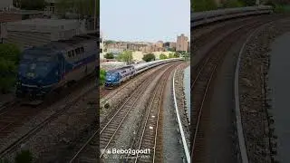 #MTA Metro-North Diesel & Electric #Trains Meet at Marble Hill - ( #Shorts #Bronx #Manhattan #NYC )