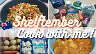Cook with me Shelftember! Cheap Easy Use-It-Up Meals | Australian Family on a budget