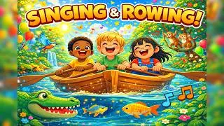 30 Minute | Row Row Row Your Boat | Fun Kids Song with Animals & River Adventure