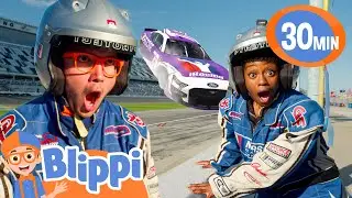 Blippi and Meekah's Racecar Adventure | Blippi - Sports & Games Cartoons for Kids