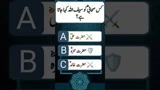 ⚔️ کس صحابیؓ کو سیف اللہ کہا جاتا ہے؟ | Islamic Quiz | Sahabi Quiz | #Shorts