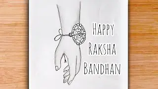 Rakhi drawing easy and beautiful/ How to draw Rakhi easily/ Rakshabandhan simple card drawing #art 