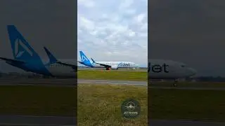 AJet Boeing 737 MAX8 taxis at BGY Milano Bergamo airport #boeing #planespotting #ajet #bgy