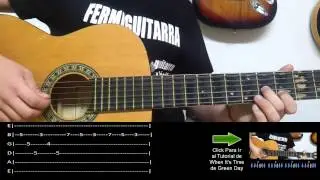 Como Tocar EL SOLO de When It's Time de Green Day en Guitarra - Tutorial HD - FermiGuitarra