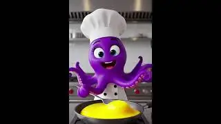 Octopus Chef Cooking Song 🎶 | Funny Kids Cartoon | Animal Dance & Learning Fun & Sing Along Catchy