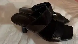 Ermonn Womens Two Strap Heeled Sandals Velcro Slip On Square Open Toe Review
