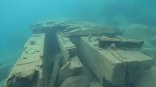 Diving a section of the hull and steam cylinder from the 1860 shipwreck Arctic.