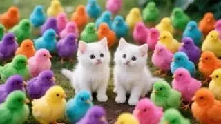 Catch Color Chicken, Cute Chicken, Duck, Rainbow Chicken, Rabbit, Cute Animals