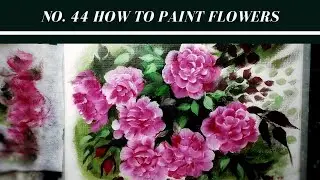 No. 44 How to paint flower/Acrylic painting/Easy painting tutorial/Time Lapse/Philippines