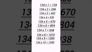 Table of 134 #shorts