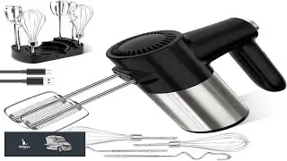Cordless Hand Mixer Digital Display 7 Speed Rechargeable Electric Mixer Handheld