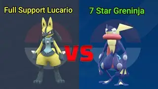 Full Support Lucario vs The 7 Star Greninja Tera Raid - Pokemon Scarlet and Violet