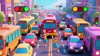 Bus and Car&rsquo;s Traffic Jam Dance | Vehicle Movement Nursery Rhymes & Kids Songs