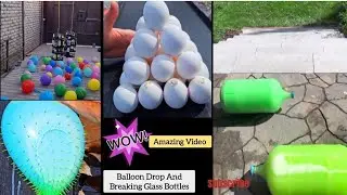  Balloon Drop & Bottle Smash🎈💥 | Amazing Colorful Balloon & Bottle Explosion 🔥🔥⚠️