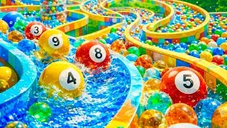 Marble Run Race ASMR Rollercoaster &ndash; Crystal Motion Trails in Flow