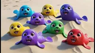 Five Little Seals Playing by the Shore | Ocean Animals & Counting Song for Kids
