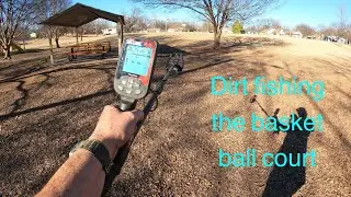 Dirt fishing the basketball court.