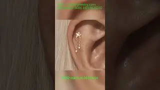 Wholesale Star & Moon Chain Tassel Threaded Cartilage Piercing Earrings for Studios