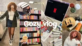 Fall interlude 🧸🍂ツ | cozy hobbies, book shopping, color w/ me , & chill nights 🧶୧ ˚ ༘ ೀ⋆｡˚