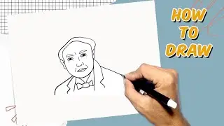 How to Draw Thomas Alva edison cartoon