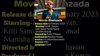 Shehzada movie release date and star cast || kartik aaryan new movie || by fact of movie #shorts