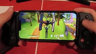 Fortnite gameplay on iPhone 14 with the backbone controller