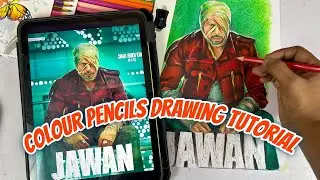 Colour pencil drawing tutorial | how to draw with pencil colour | Jawan srk drawing tutorial